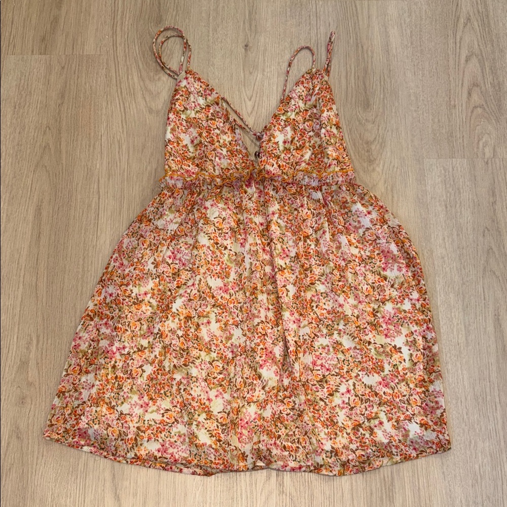 Sky to moon medium Floral Spaghetti Strap Dress